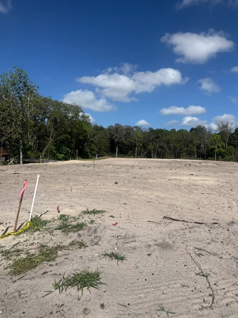 Empty cleared lot before construction
