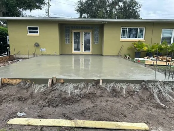 Exterior after the new slab was poured